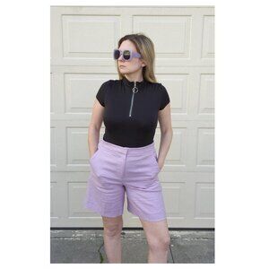 J. Crew Lavender Linen Bermuda Shorts